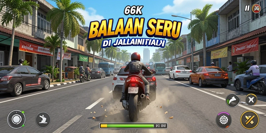 Tampilan gameplay balapan mendebarkan dari 66K.