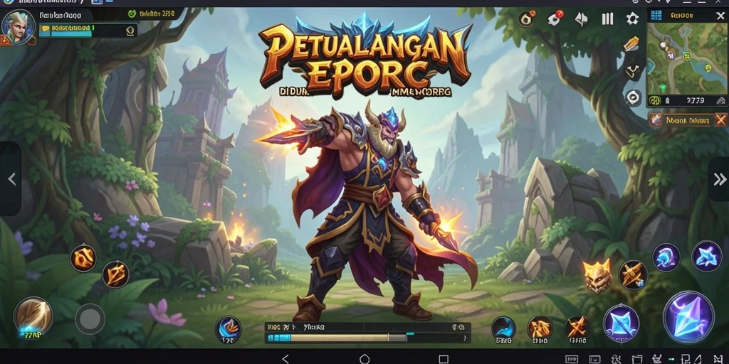 Screenshot utama 77RP menampilkan aksi pertarungan seru dalam dunia MMORPG.