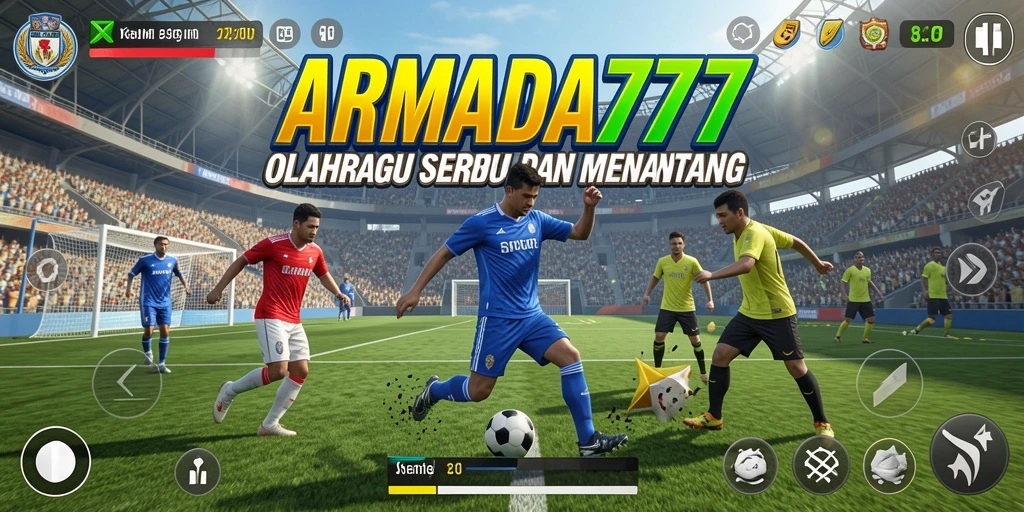 Screenshot menampilkan aksi seru dalam permainan olahraga ARMADA777.