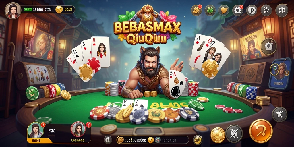 Tampilan menarik dari gameplay seru BEBASMAX QiuQiu.