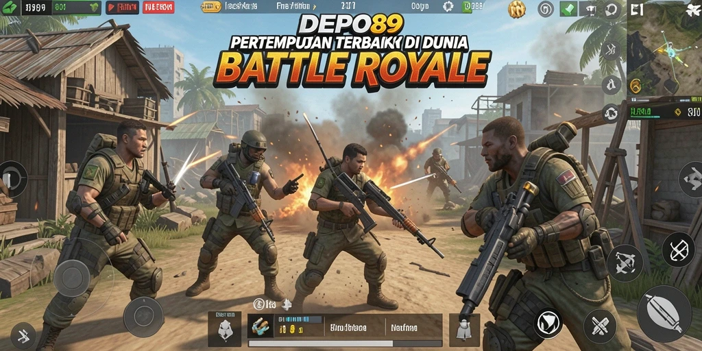 Gameplay intens DEPO89 dalam arena Battle Royale yang mendebarkan.