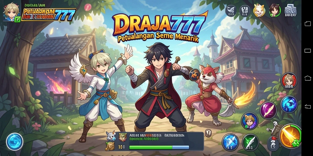 Tampilan seru dari gameplay DRAJA777, penuh aksi dan karakter Anime.