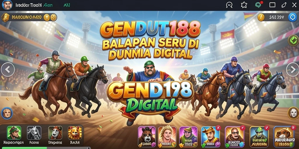 Screenshot yang menampilkan balapan seru dalam GENDUT188.