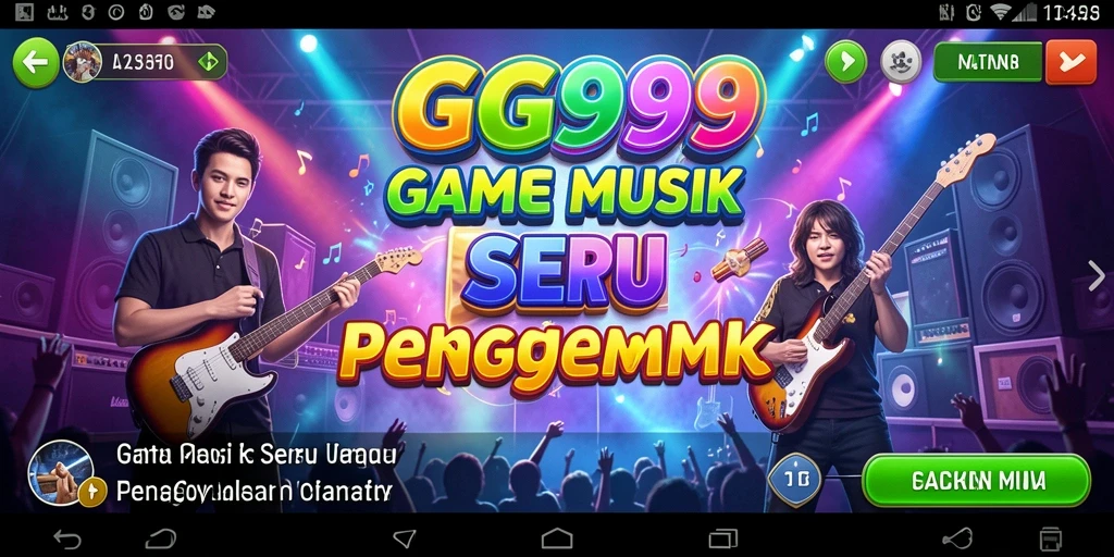 Tampilan gameplay GG999 dengan aksi musik yang seru dan interaktif.