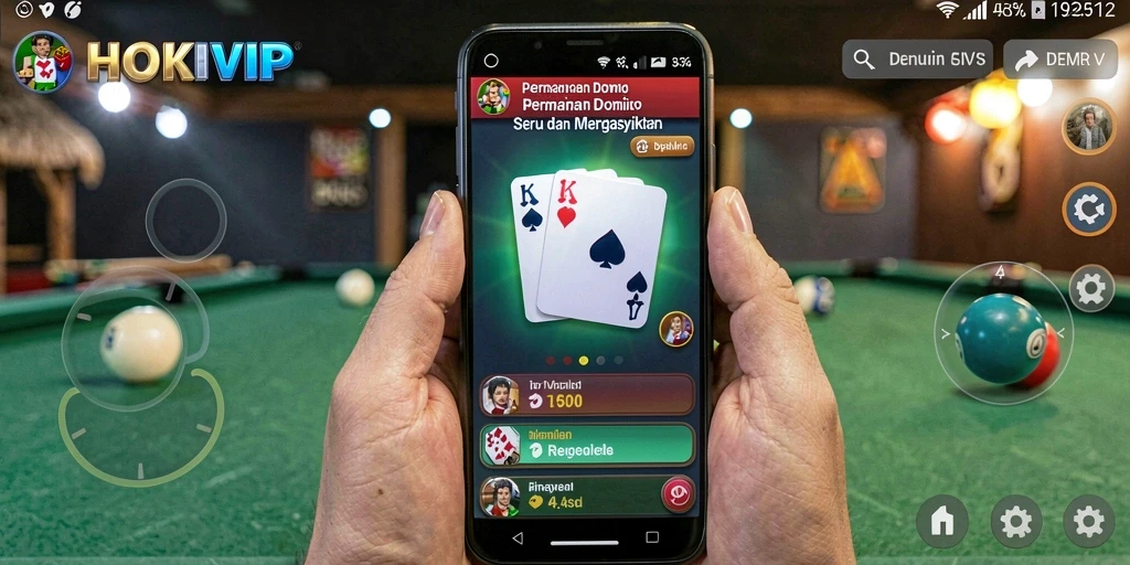 Tampilan permainan Domino yang seru dan mendebarkan di HOKIVIP.
