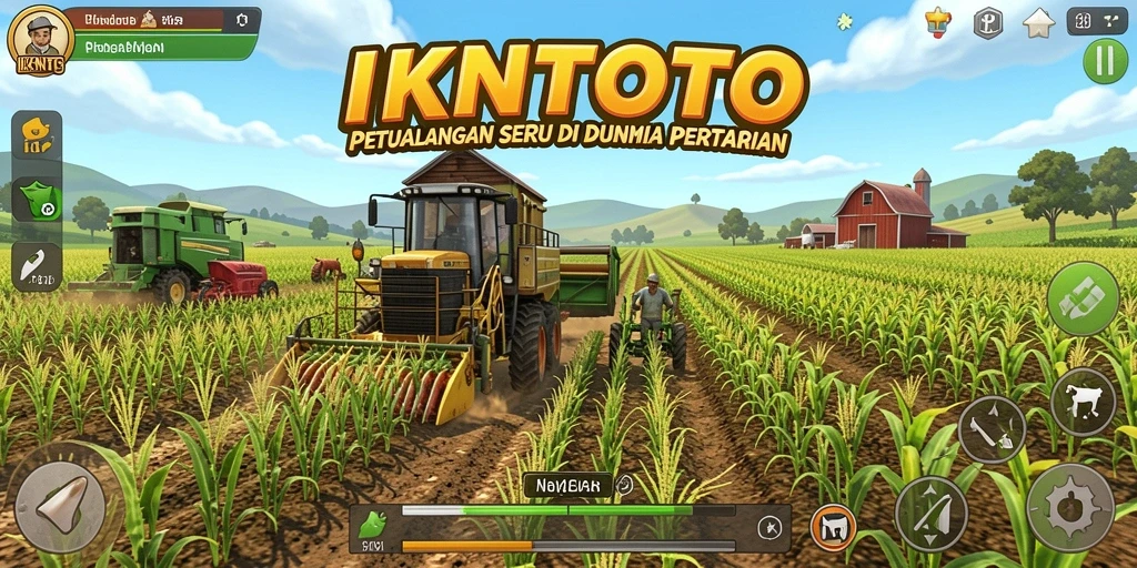 Tampilan gameplay seru dalam IKNTOTO yang menggambarkan dunia pertanian.