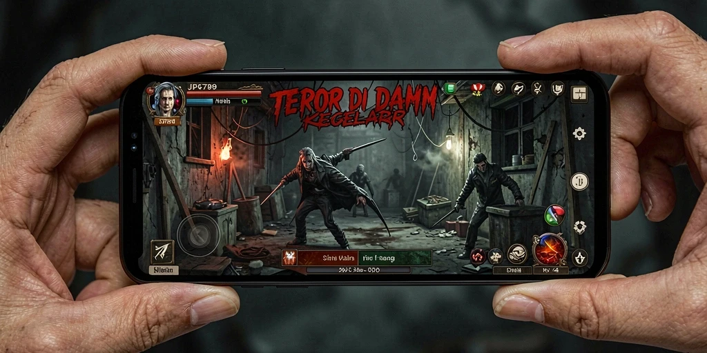 Screenshot gameplay menegangkan dari JP6789 yang penuh kengerian.