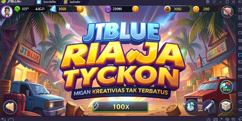 Tampilan gameplay JTBLUE dengan nuansa Tycoon yang kental.