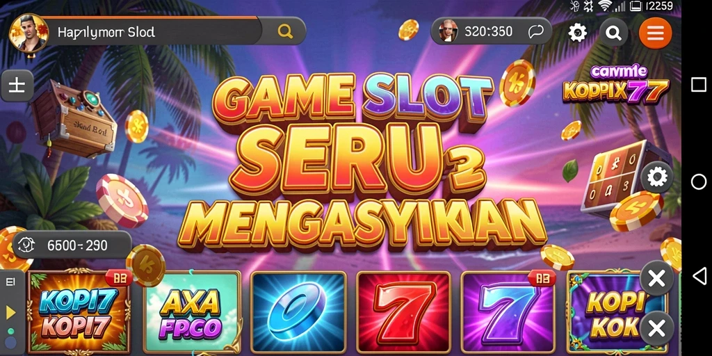 Tampilan gameplay KOPI77 yang menarik dan penuh warna.
