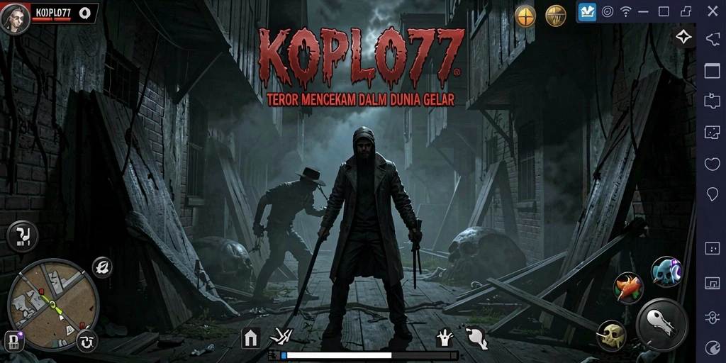 Tangkapan layar menampilkan suasana mencekam dalam gameplay KOPLO77.