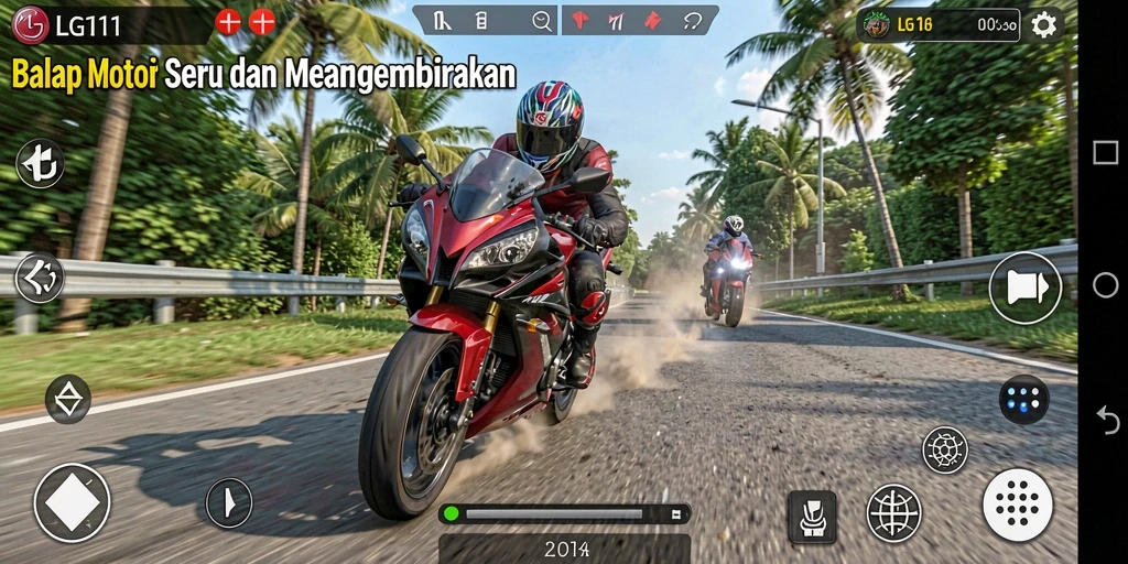 Gameplay seru dalam balapan motor di LG111.