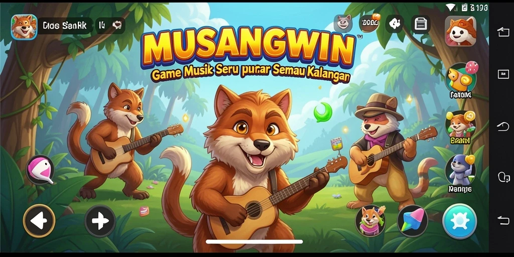 Tampilan gameplay seru dengan fitur musik interaktif.