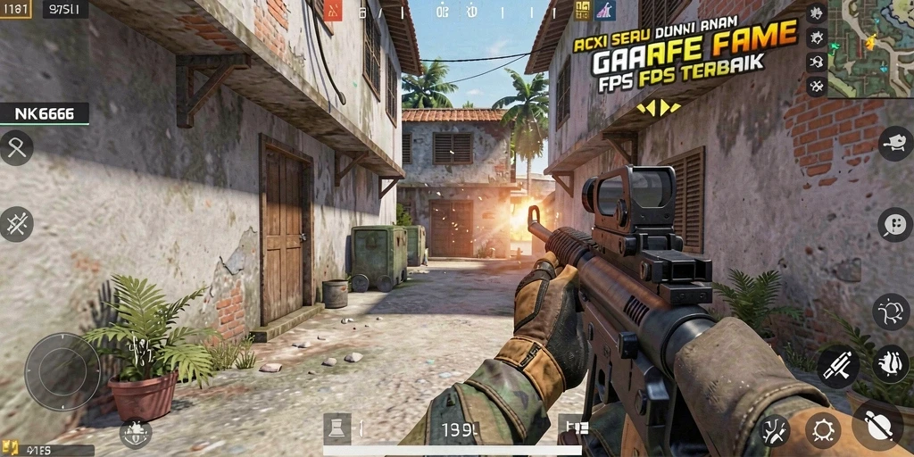 Tampilan gameplay NK666 dengan aksi tembak-menembak yang seru.