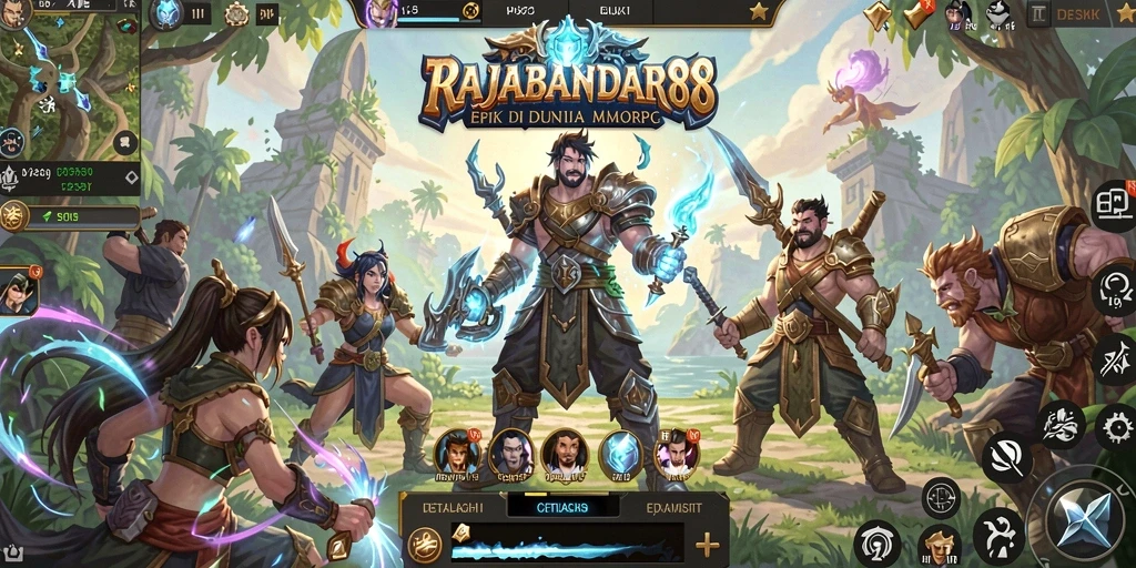 Screenshot utama RAJABANDAR88 menampilkan aksi seru gameplay MMORPG.