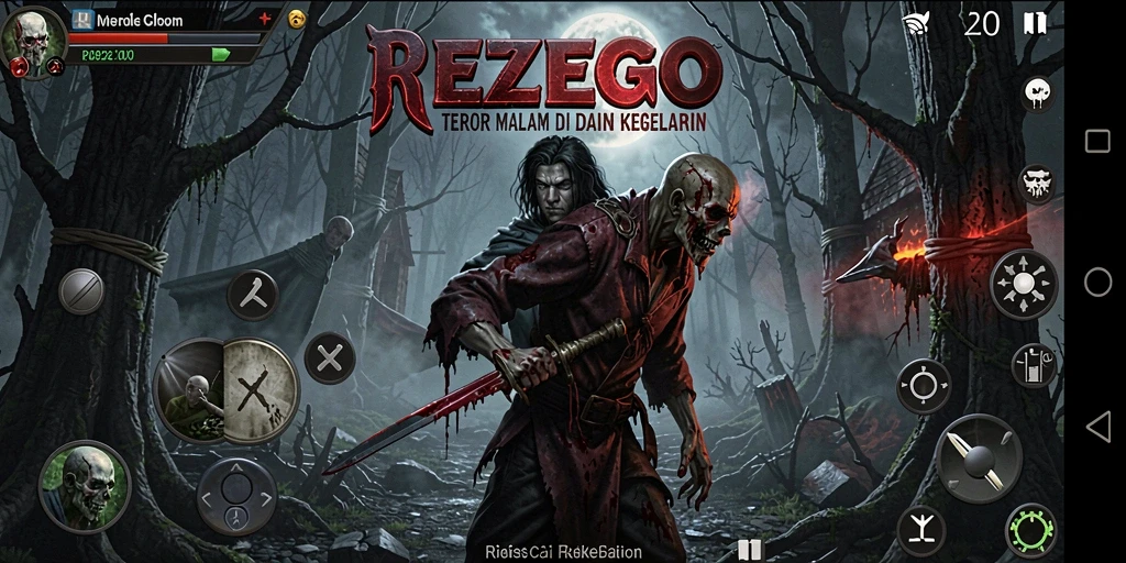Menampilkan gameplay menyeramkan REZEGO dengan suasana mencekam.