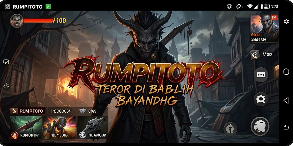 Screenshot gameplay RUMPITOTO menampilkan suasana mencekam dan penuh ketegangan.