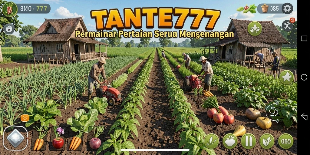 Tangkapan layar TANTE777 yang menampilkan aktivitas bertani yang seru.
